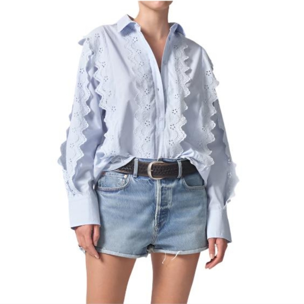 Citizens of Humanity Shay Popover with Scalloped Trim In Santa Cruz Size XS